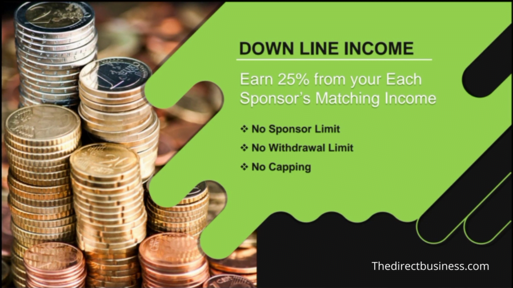 Referral income or downline income of branded tree